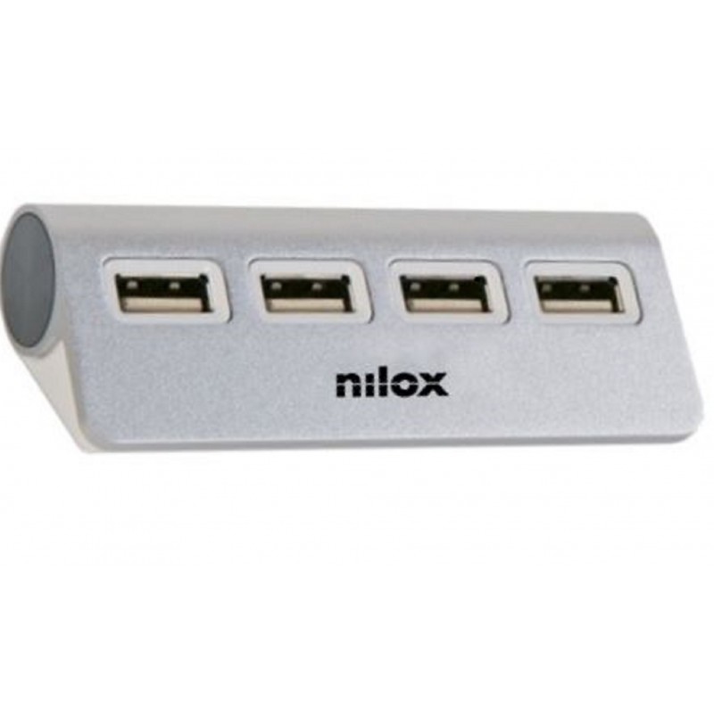 Nilox HUB 4 PORTE USB 2.0 ALLUMINIO NXHUB04ALU2