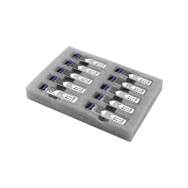 StarTech.com Paquete de 10 SFPs Gigabit de Fibra GLCLHSM10PST