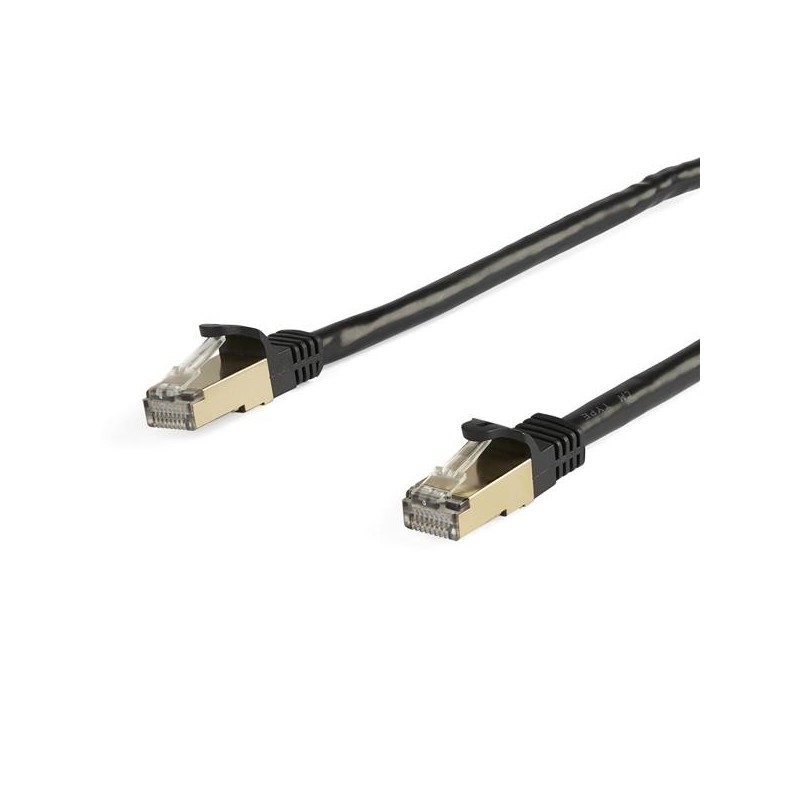 StarTech.com Cable de 5m de Red Ethernet CAT6a Negro RJ45 STP 6ASPAT5MBK