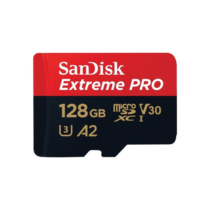 SanDisk 128GB Extreme Pro microSDXC 128GB MicroSDXC Clase 10 Negro, Rojo SDSQXCY-128G-GN6MA