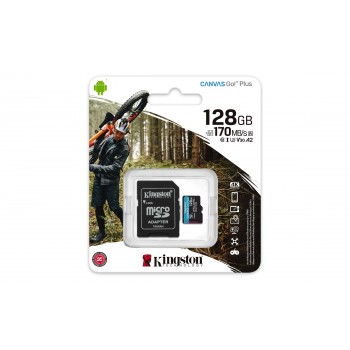Kingston Canvas Go! Plus 128GB MicroSD Clase 10 UHS-I SDCG3 128GB