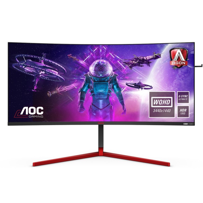 AOC Gaming AG353UCG - 35" - 3440x1440 - WQHD LED - Negro, Rojo