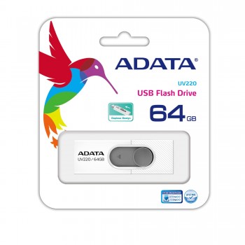 A-DATA UV220 64GB USB 2.0 Gris, Blanco AUV220-64G-RWHGY
