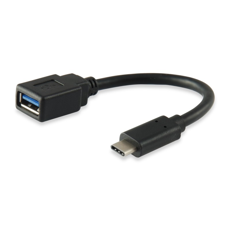 Equip 133455, 0,15 m, 3.0 (3.1 Gen 1), USB Type C, USB Type A, Male connector Female connector, Negr