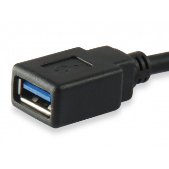 Equip 133455, 0,15 m, 3.0 (3.1 Gen 1), USB Type C, USB Type A, Male connector Female connector, Negr
