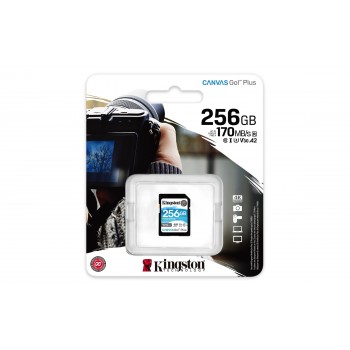 Kingston Canvas Go! Plus - 256GB SD Clase 10 UHS-I SDG3 256GB