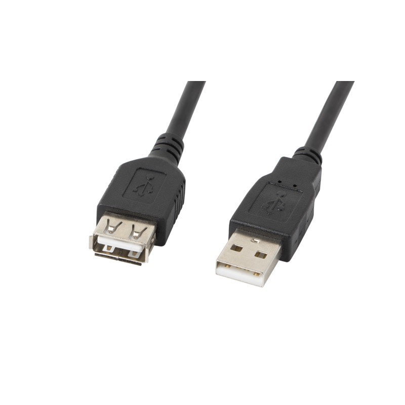 Lanberg CA de usbepower de 10cc de 0007 de BK Extensor USB 2.0 a Macho a USB A Hembra, 70 cm Negro CA-USBE-10CC-0007-BK