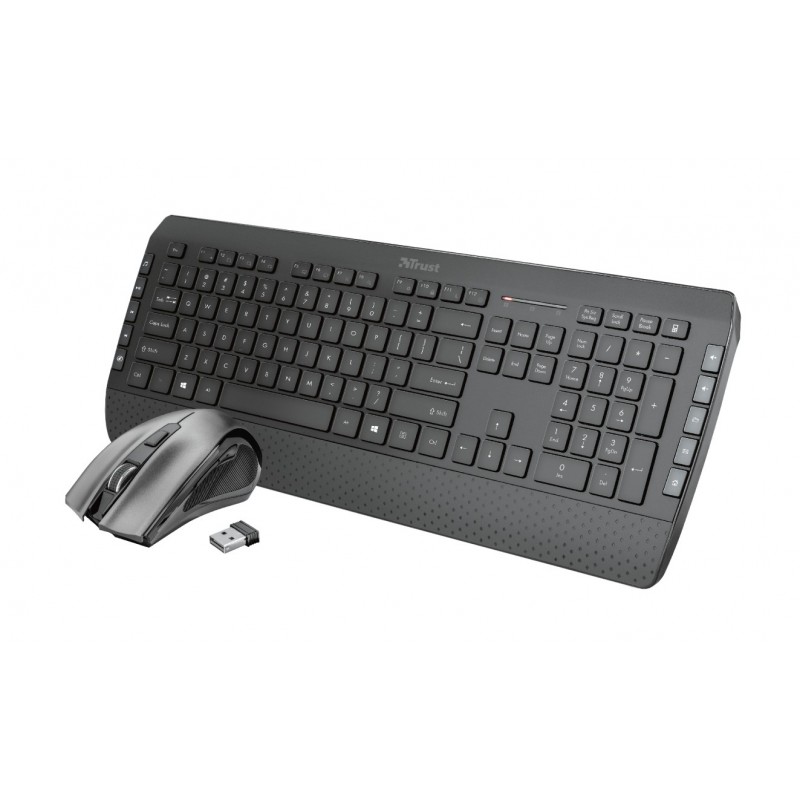 Trust Tecla-2 teclado RF inalámbrico QWERTY Español Negro 23475