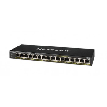 Netgear GS316PP Gigabit Ethernet (10 100 1000) Negro Energía sobre Ethernet (PoE) GS316PP-100EUS