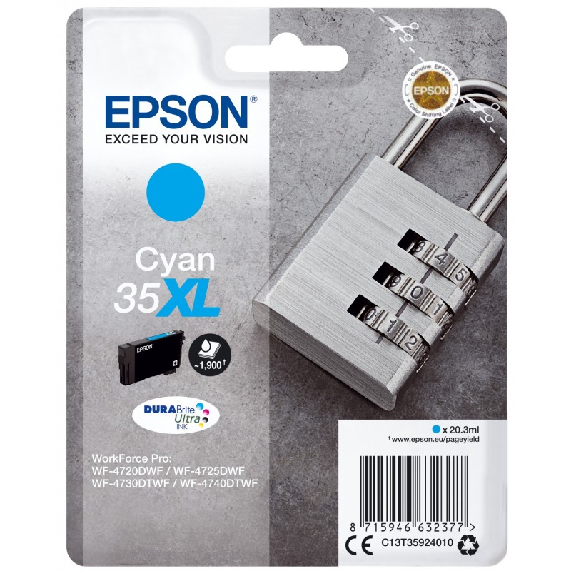 Singlepack Cyan 35XL DURABrite Ultra Ink C13T35924010