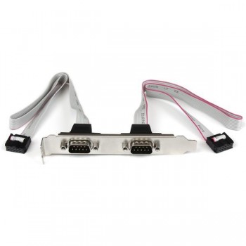 StarTech.com Cabezal Bracket 2 puertos COM de Serie Serial - 2x DB9 Macho - 2x IDC10 Hembra, 2 x DB- PLATE9M2P16
