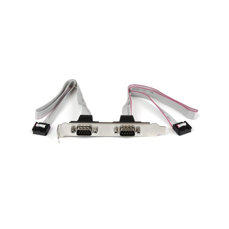 StarTech.com Cabezal Bracket 2 puertos COM de Serie Serial - 2x DB9 Macho - 2x IDC10 Hembra, 2 x DB- PLATE9M2P16