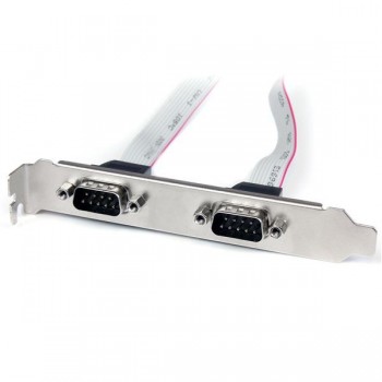 StarTech.com Cabezal Bracket 2 puertos COM de Serie Serial - 2x DB9 Macho - 2x IDC10 Hembra, 2 x DB- PLATE9M2P16