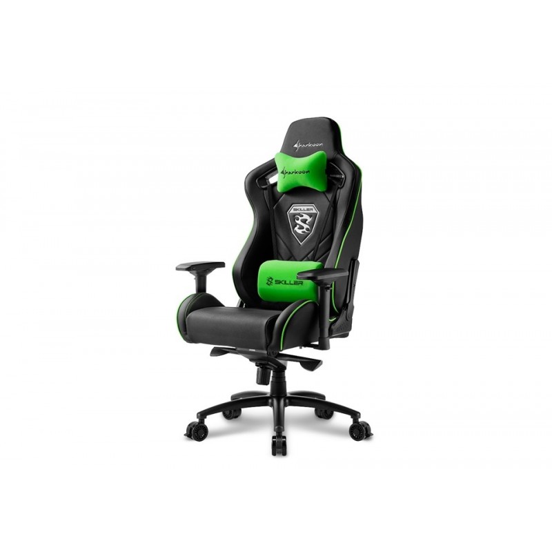 Sharkoon SKILLER SGS4, 150 kg, 200 cm, Acero, Negro, Verde, Cloruro de polivinilo (PVC), 0 - 14º 4044951021734