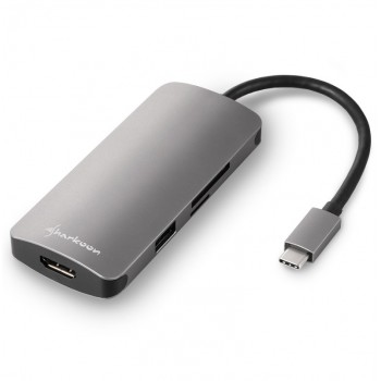 Sharkoon USB 3.0 Type C Multiport Adapter, USB 3.0 (3.1 Gen 1) Type-C, HDMI,USB 3.0 (3.1 Gen 1) Type 4044951026715