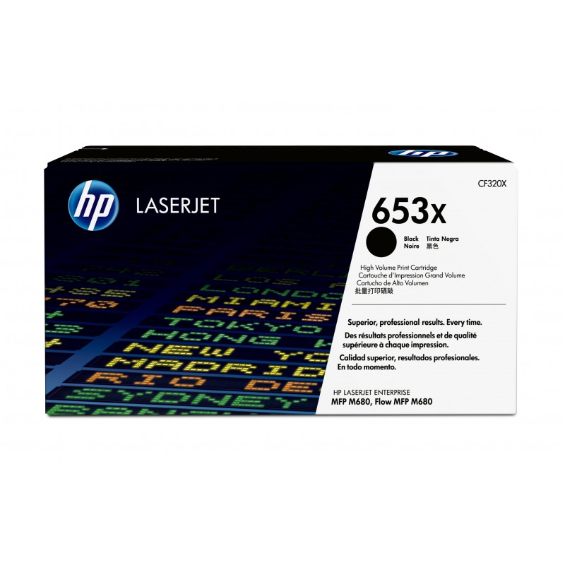 Cartucho de toner original LaserJet HP 653X de alta capacidad negro CF320X - Para impresoras  LaserJet Enterprise M680