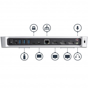 StarTech.com DK30CH2DPPDU, Cable, USB 3.0 (3.1 Gen 1) Type-C, 3,5 mm, 10,100,1000 Mbit s, IEEE 802.3
