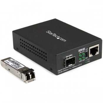 StarTech.com Conversor Compacto de Medios Ethernet Gigabit a Fibra Multimodo LC MCM1110MMLC