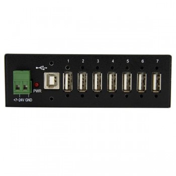 Adaptador Concentrador HUB Ladrón USB 2.0 7 Puertos Reforzado Industrial con Alimentación ST7200USBM