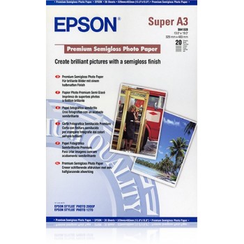 Epson Premium Semigloss Photo Paper - Papel fotográfico semisatinado - A3 plus (329 x 423 mm) - 20 h C13S041328