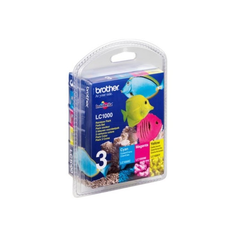 Brother Original Tintenpatronen LC-1000 Multipack C/Y/M – Für Brother Drucker, Mit Blauer Engel Zertifikat