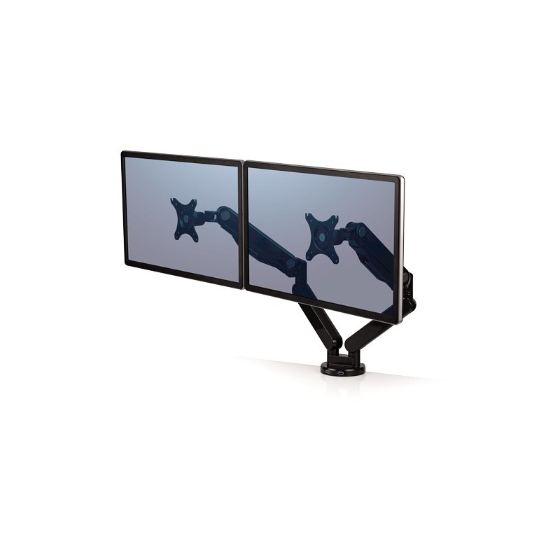Fellowes 8042501, 18 kg, Monitor de ordenador, Abrazadera Atornillado, Negro, Aluminio, 850 mm
