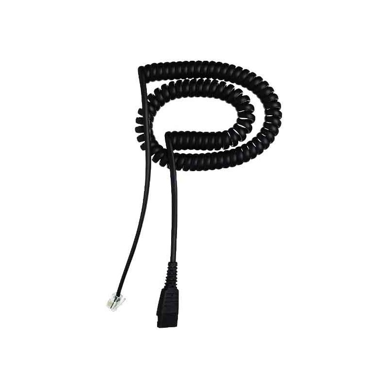 Jabra QD cord, coiled, mod plug RJ9 Negro 8800-01-01