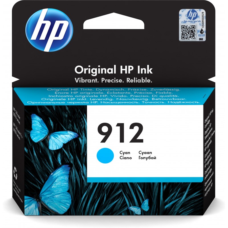 HP 912 cartucho de tinta Original Cian 1 pieza(s) 3YL77AE