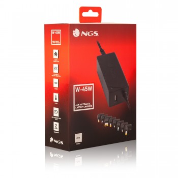 NGS W-45W, 110 - 240, 50 60, 45 W, 2,37 A, 19V,19.5V,20V,+5V, Interior