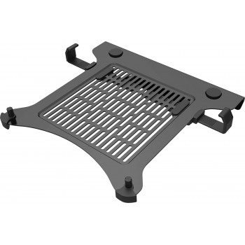 Vision VFM-DA3SHELFB, Soporte de mesa con estante para ordenador portátil y brazo para monitor, Negr