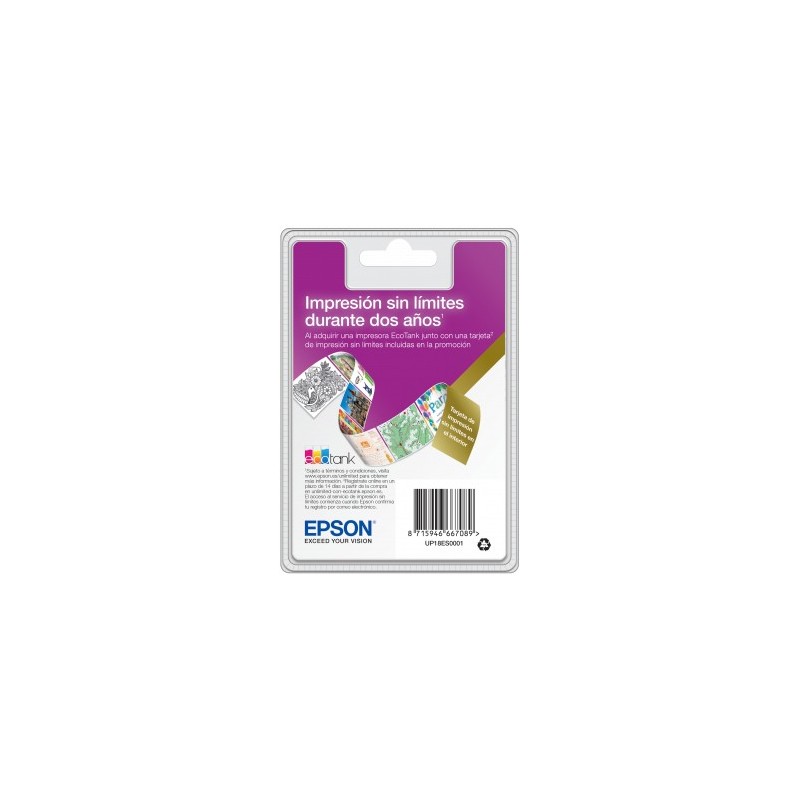 EPSON ECOTANK UNLIMITED CARD FOR ECOTANK UP18ES0001