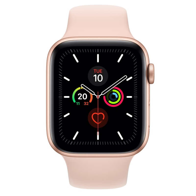 Apple Watch Series 5 GPS + Cellular 44mm - Aluminio plata con correa blanca MWWD2TY A
