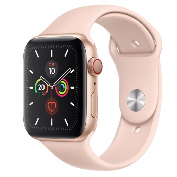 Apple Watch Series 5 GPS + Cellular 44mm - Aluminio plata con correa blanca MWWD2TY A