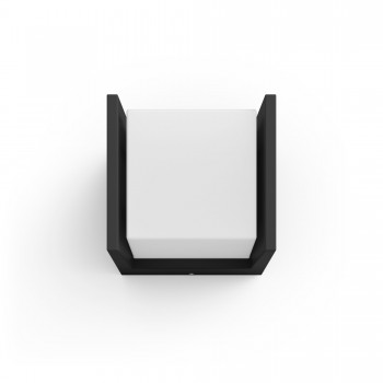 Philips Hue Fuzo - Aplique exterior negro - luz blanca cálida regulable - Abierto Cuadrado 8718696170625