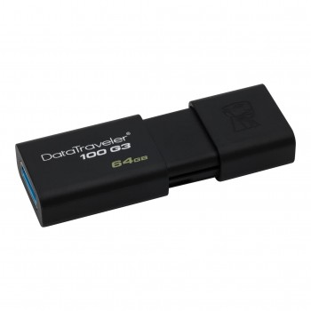 Kingston Technology DataTraveler 100 G3 unidad flash USB 64 GB USB tipo A 3.2 Gen 1 (3.1 Gen 1) Negr DT100G3 64GB-3P