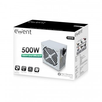 Ewent EW3909 - 500 W 20+4 pin ATX ATX Gris