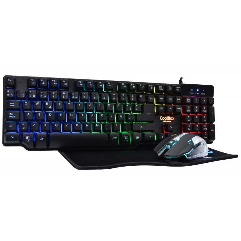 CoolBox DeepTeam V.2  - USB QWERTY Español Negro COO-DGKTR09