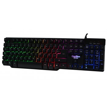 CoolBox DeepTeam V.2  - USB QWERTY Español Negro COO-DGKTR09