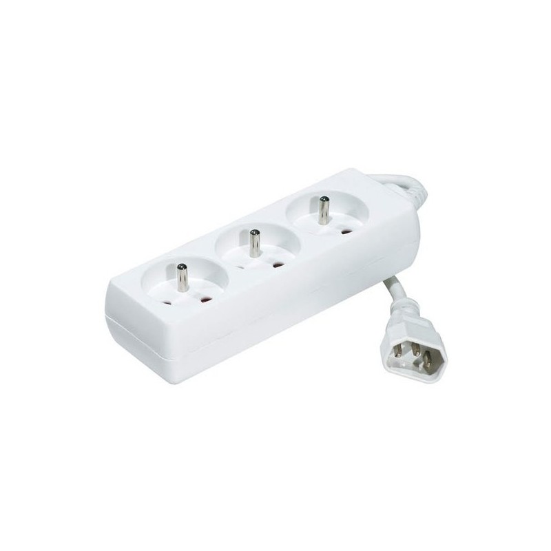 Neklan 1.2m Power Extension base múltiple 1,2 m 3 salidas AC Blanco REGLETA3T