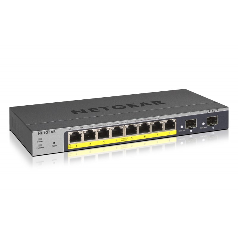 Netgear GS110TP Gestionado L2 L3 L4 Gigabit Ethernet - Gris - PoE GS110TP-300EUS