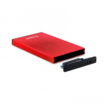 TooQ TQE-2527R - 2.5" Caja de disco duro (HDD) Negro, Rojo