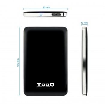 TooQ TQE-2538B - 2.5" Caja de disco duro (HDD) Negro, Gris