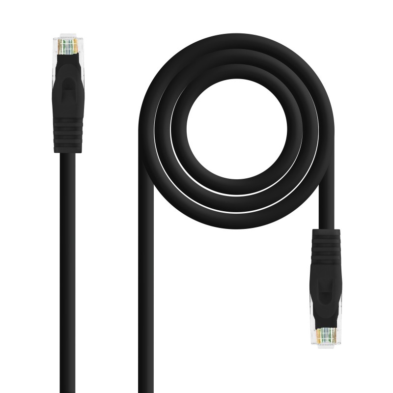 Nanocable Cable de red latiguillo RJ45 LSZH Cat.6A UTP AWG24, Negro, 0.5m 10.20.1800-BK