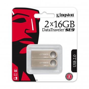 Kingston Technology DataTraveler SE9 unidad flash USB 16 GB USB tipo A 2.0 Plata DTSE9H 16GB-2P
