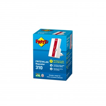(Reacondicionado) AVM FRITZ!WLAN Repeater 310 International, Color blanco, 802.11b g n, Inalámbrico, 20002600
