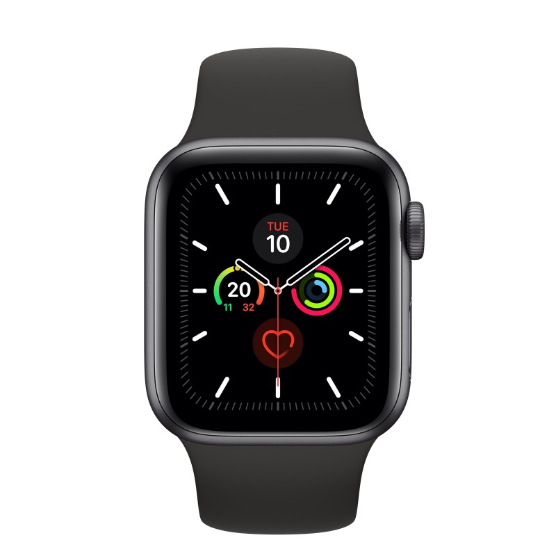 Apple Watch Series 5 GPS + Cellular 40mm - Gris Espacial con correa deportiva en Negro MWX32TY A