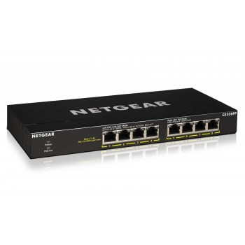 Netgear GS308PP - No administrado - Gigabit Ethernet (10 100 1000) Negro - PoE GS308PP-100EUS