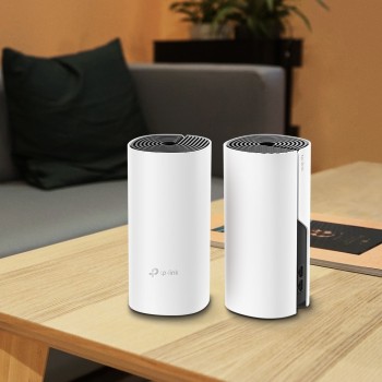 TP-LINK Deco M4(2-pack) - Doble banda (2,4 GHz   5 GHz) Gigabit Ethernet Negro, Blanco