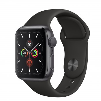 Apple Watch Series 5 GPS - 40mm Color gris Espacial con correa deportiva en color Negro MWV82TY A