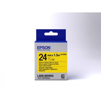 Epson Cartucho de etiquetas magnéticas LK-6YB2 negro amarillo 24 mm (1,5 m) C53S656011          